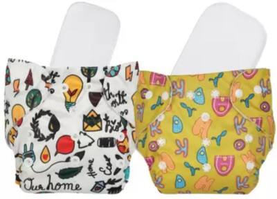 jamex Free Size Reusable Cloth Diaper With 2 Dry Feel Absorbent Soaker Pad (3M-3Y)