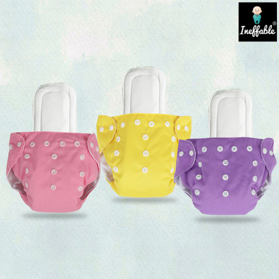 InEffable Baby Reusable Cloth Diaper Nappies With Multi Layered Microfiber Insert Pad