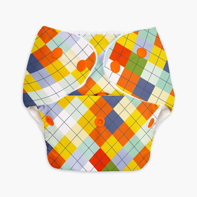 Superbottoms BASIC™ Cloth Diaper Without Soaker for 3m-3y babies (Peach Geometric)