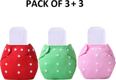 Aldeco 3 Washable Cloth Diaper With 3 Insert