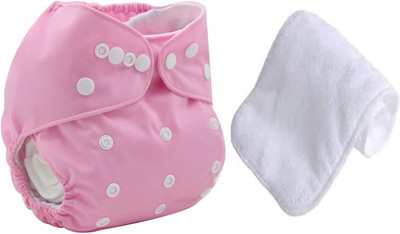 KAVYA ENTERPRISE Baby's Washable Reusable Adjustable 1 Pocket Cloth Diaper With 1 White Insert