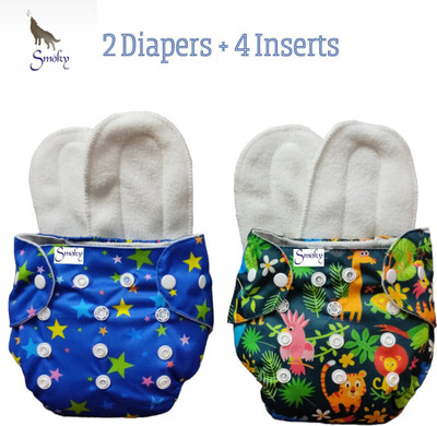 Smoky New Print Cotton Cloth Washable and Reusable Soft Baby Diaper with Bamboo Insert