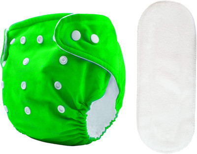 The Cheeky Kidzz Quirky Baby Adjustable Reusable Cloth Diaper & 1 Bamboo Microfiber White Inserts