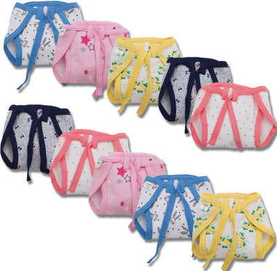 baybee Reusable Fabric Nappy-Washable Cloth Diaper - Combo Pack of 10 (9-12 Months)