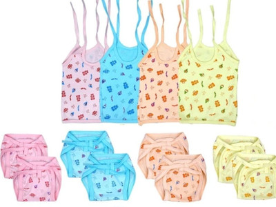 Aritcapital 8 pcs nappy ( lagot) and 4 vest ( Jabhali) Hosiery cotton material