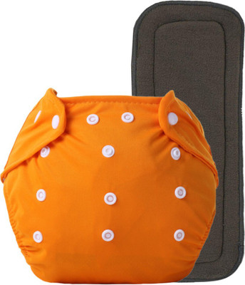smilykid Reusable Cloth Diaper with Black Insert Pad for babies (0 to 36 months) (ORNAGE)