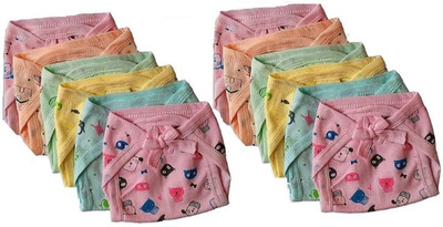 Jainam Traders Pack of 12 Soft U-Shaped Printed Cloth Langot or Diaper for Kids (0-6 Months)