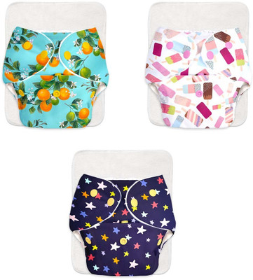 Superbottoms BASIC Pack of 3 BASIC Reusable Cloth Diapers | Adjustable, Washable |3M-3Y