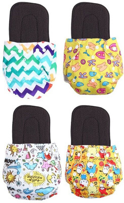 kogar Print Resuable Cloth Button Diaper Reuse Nappy With Insert\Soaker Pad (0-3Y)T21