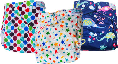 seabird Regular Pack Of 3 Diaper +3 Insert Reusable Diaper With Dry Insert Pad