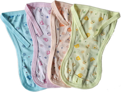 Enorme Baby Cotton Cloth Nappy Diaper, U shape Washable nappies for 0 to 6 months- 4 Pc