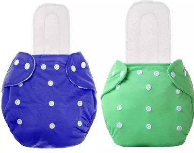 DECRONICS Baby Cloth Diapers Reusable With 5 Layer Inserts, (2 Cloth Diaper + 2 Insert)