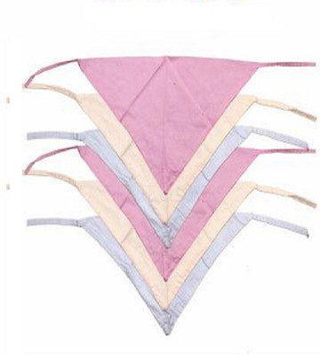 KRISHVIA Baby Cotton Nappies Washable Reusable Plain Triangle V Shape Diaper Medium(Set of 6)