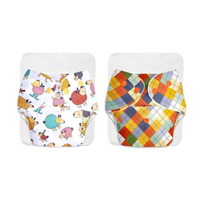Superbottoms 2 BASIC 100% Organic Cloth Diapers with 2 UltraThin Dry Pads | 3m-3yrs