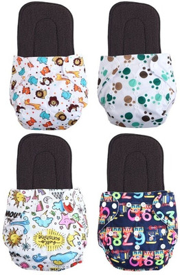 kogar Print Reusable Cloth Button Diaper Reuse Nappy With Insert\Soker Pad (0-3Y)T2