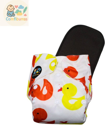 Comfibumss Reusable Cloth Diaper with 4-Layer Charcoal Absorbent Insert