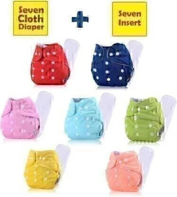 little monkeys reusable ,washable cloth diaper ,soft on ur tiny skin with absorbant insert (7 diaper and 7 insert)size can be adjusted with buttons