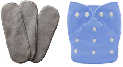 The Cheeky Kidzz Quirky Baby Adjustable Reusable Cloth Diaper And 3 Bamboo Microfiber Insert Pads