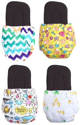 texla Print Resuable Cloth Button Diaper Reuse Nappy With Insert\Soaker Pad (0-3Y)T21T
