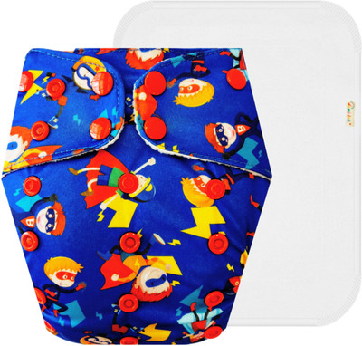 Dumbledo BlueHero Reusable Eco-Friendly Dry Feel 1 Cloth Diaper With White Insert