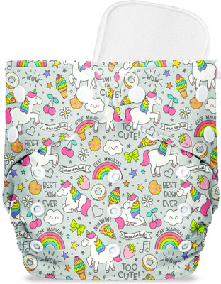 BUMCARE Reusable Leakage-Proof Washable Cloth Diapers For Babies 1 Reusable Diaper 1 Pad