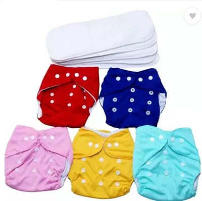bluespunn Quick Dry Washable Reusable Cloth Diaper Nappy With White 5 Layer Microfiber