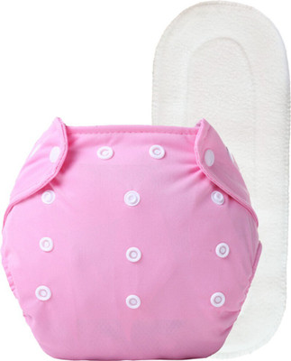 smilykid Reusable Cloth Diapers for babies, Adjustable Diaper with Inserts (PINK)