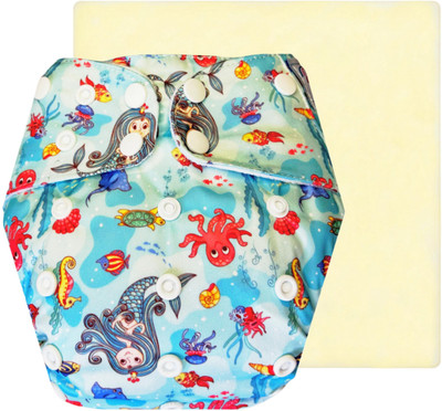 Dumbledo Reusable Eco-Friendly Dry Feel 1 Blue Cloth Diaper with Insert
