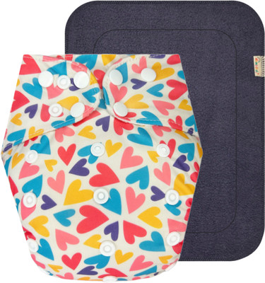 Dumbledo Reusable Eco-Friendly Dry Feel 1 Cream Cloth Diaper With Black Pad