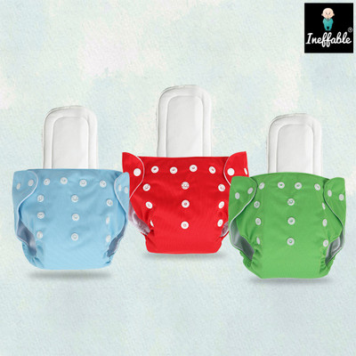 InEffable Baby Reusable Cloth Diaper Nappies With Multi Layered Microfiber Insert Pad