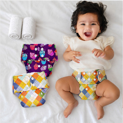 Superbottoms Reusable Cloth Diapers for Baby BASIC Pack of 2 | Adjustable & Washable | 3M–3Y
