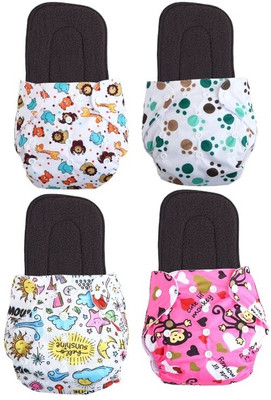 kogar Print Reusable Cloth Button Diaper Reuse Nappy With Insert\Soker Pad (0-3Y)T2