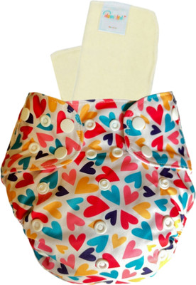 Dumbledo WhiteHeart Reusable Eco-Friendly Dry Feel 1 Cloth Diaper With Insert