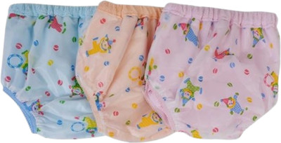 Jainam Traders 0-6 Months Baby Panties Nappy with PVC Outer & Soft Cotton Inner diaper 3 Pcs