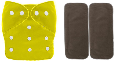 The Cheeky Kidzz Quirky Baby Adjustable Reusable Cloth Diaper And 2 Bamboo Microfiber Insert Pads