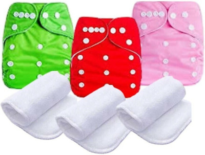 Diptchy Enterprises Free Size Reusable & Washable Baby Diaper/Cloth Diaper/Nappy/With 5 Layer Insert