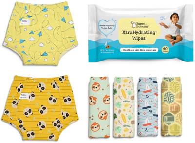 Superbottoms Padded Underwear-Pack Of 3- Potty Training Pants for Babies/  Toddlers/ Kids. 100% Cotton,Padded,Semi Waterproof, Pull UP Unisex Underwear  - Price History
