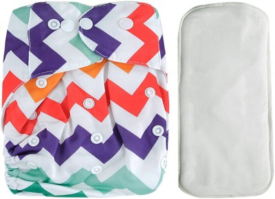 TINNY TOTS Baby Reusable & Adjustable Printed Cloth Diaper & Wet-Free Bamboo Insert Pad