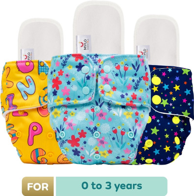 MYLO Baby Leak-Proof Baby Cloth Diaper | Reusable, Washable & Adjustable, 3M-3Y