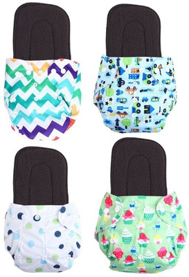 kogar Print Resuable Cloth Button Diaper Reuse Nappy With Insert\Sokar Pad (0-3Y)T15