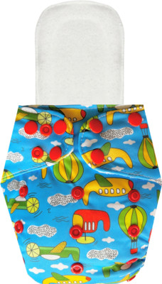 Dumbledo BlueSpaceShip Reusable Eco-Friendly Dry Feel 1 Cloth Diaper With White Insert