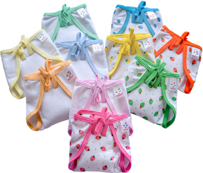 Tiny Care Ultra Soft Knitted Strawberry Print Comfy Langot with strings (Pack of 10)