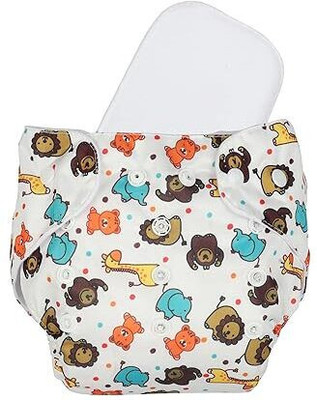 moms angel Baby Printed Cloth Diaper Washable & Reusable Nappy With White Insert(Pack of 1)
