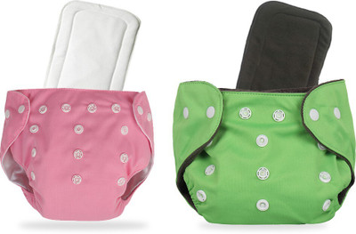 smilykid Baby Reusable Cloth Diaper Nappy With 5 Layered Microfiber Insert (Pack of 2)