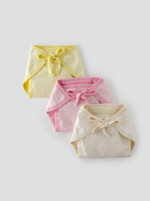 Popees Cotton Baby Nappies for Newborn Babies Pack of 3 (0-1 Month)