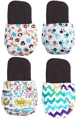 jamex Printed Reusable Cloth Diaper with Sokar Pad Insert Nappy for 0-3 Years