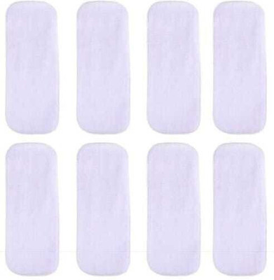 shoplance High Quality 5 Layers Bamboo Charcoal White Inserts Cloth Diaper (Pack of 8)