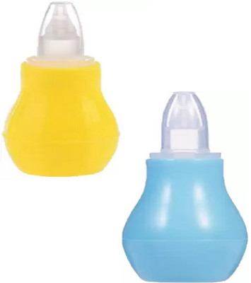 smilykid Baby Nose Cleaner/Nasal Vacuum Sucker aspirator combo pack of 2 Manual Nasal Aspirator(Yellow, Blue)