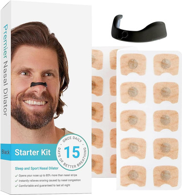 Kwaanie BREATHING NASAL STRIP STARTER KIT 15 COUNT MULTI Manual Nasal Aspirator(Black)