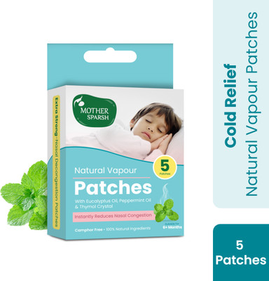 Mother Sparsh Natural Vapour Patches For Kids, Quick Relief from Runny Nose & Nasal Congestion Manual Nasal Aspirator(White)
